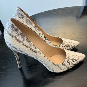 Michael Kors Genuine Snakeskin Claire Heels - Black and Cream 8.5